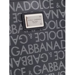 Shopping shoulder bag with all-over logo motif