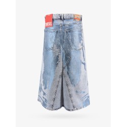 Denim skirt with laminated print