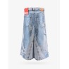 Denim skirt with laminated print