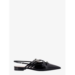 Leather slingback with bands and gucci buckle