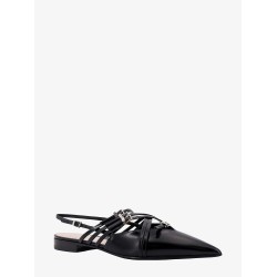 Leather slingback with bands and gucci buckle