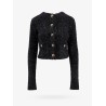 Cotton tweed knitted cropped cardigan