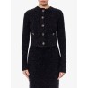 Cotton tweed knitted cropped cardigan