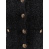 Cotton tweed knitted cropped cardigan
