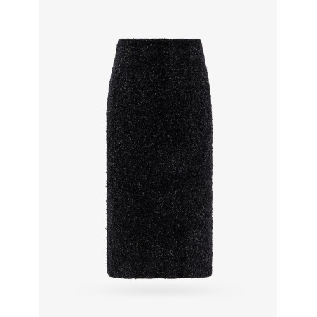 Cotton tweed knitted  midi skirt