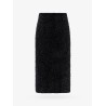 Cotton tweed knitted  midi skirt