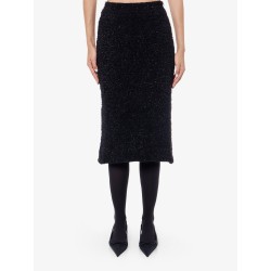 Cotton tweed knitted  midi skirt