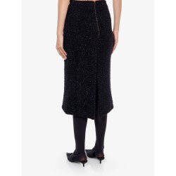 Cotton tweed knitted  midi skirt