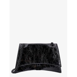 Patent leather shoulder bag with frontal monogram