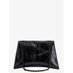 Patent leather shoulder bag with frontal monogram