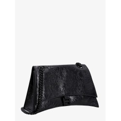 Patent leather shoulder bag with frontal monogram