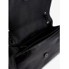 Patent leather shoulder bag with frontal monogram