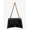 Matelassé leather shoulder bag with frontal monogram