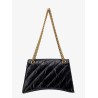 Matelassé leather shoulder bag with frontal monogram