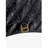 Matelassé leather shoulder bag with frontal monogram