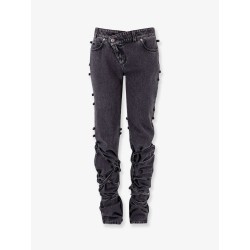 Black denim trouser with knot details