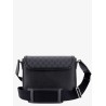 Gg supreme and leather shoulder bag with frontal patch