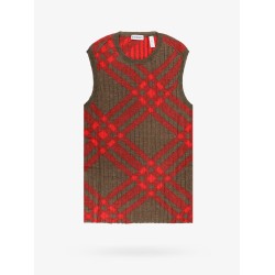 Ribbed vest with check intarsia
