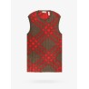 Ribbed vest with check intarsia