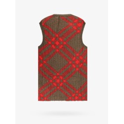 Ribbed vest with check intarsia