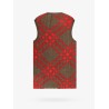 Ribbed vest with check intarsia