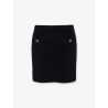 Wool skirt with bouclé effect, mini lenght and pockets with ribbed profiles and gg enamelled buttons