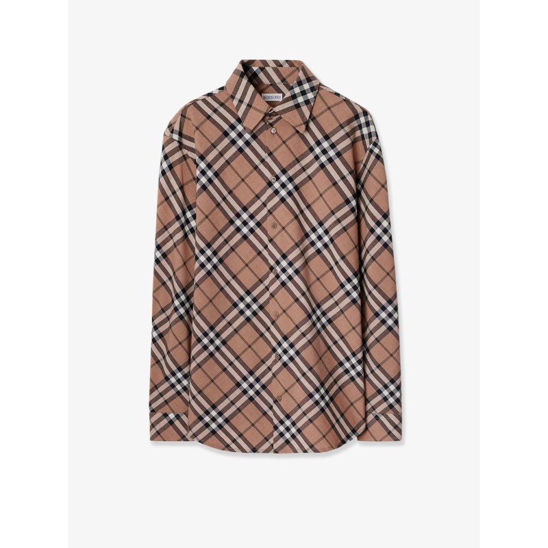 Check wool blend shirt