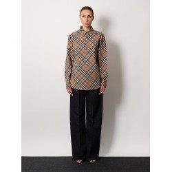 Check wool blend shirt