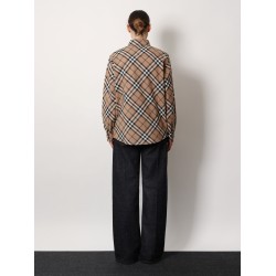 Check wool blend shirt