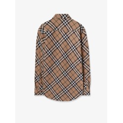 Check wool blend shirt