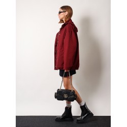 Matelassé leather shoulder bag with multipockets detail