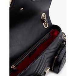 Matelassé leather shoulder bag with multipockets detail
