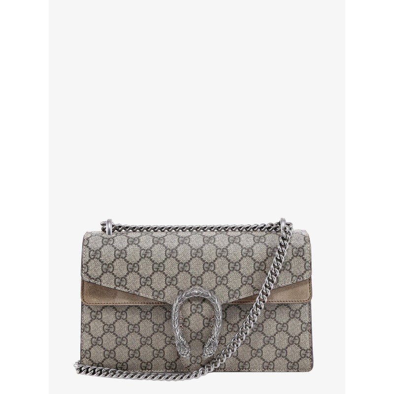 Dionysus gg supreme fabric and suede shoulder bag