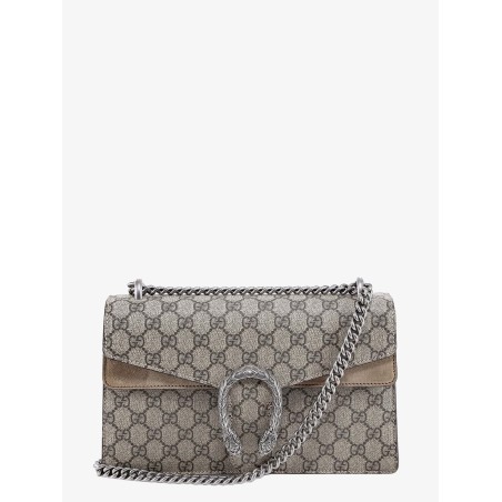 Dionysus gg supreme fabric and suede shoulder bag