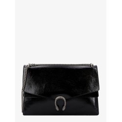 Patent leather shoulder bag with iconic tiger's head