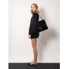 Patent leather shoulder bag with iconic tiger's head