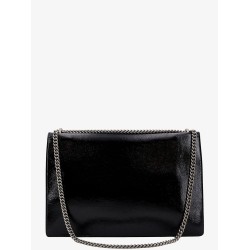 Patent leather shoulder bag with iconic tiger's head