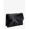 Patent leather shoulder bag with iconic tiger's head