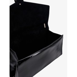 Patent leather shoulder bag with iconic tiger's head