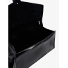 Patent leather shoulder bag with iconic tiger's head