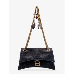Leather shoulder bag with dirty effect and iconic metal logo