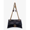 Leather shoulder bag with dirty effect and iconic metal logo