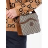 Shoulder bag with gg supreme motif and leather profiles