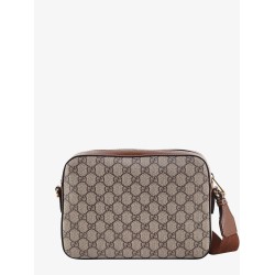 Shoulder bag with gg supreme motif and leather profiles