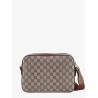 Shoulder bag with gg supreme motif and leather profiles