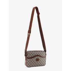 Shoulder bag with gg supreme motif and leather profiles