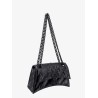 Matelassé leather shoulder bag with frontal monogram