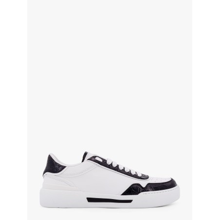 New roma leather sneakers with crocodile details
