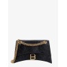 Leather shoulder bag with frontal monogram