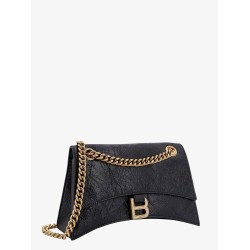 Leather shoulder bag with frontal monogram